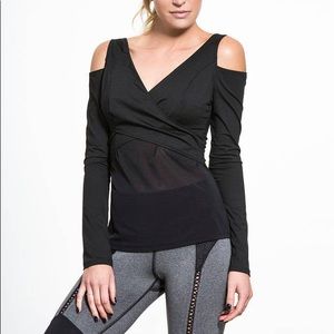 EUC Michi Siren cold shoulder top U-back mesh